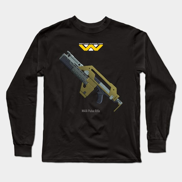 Aliens Pulse Rifle Long Sleeve T-Shirt by KAENKODI